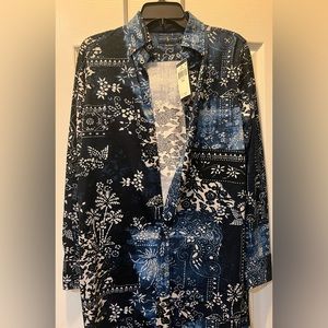 Ralph Lauren Indigo Blue Knit Oxford Size Medium New with tags